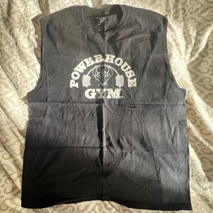 Powerhouse Gym old school sleeveless Logo shirt XXL, black